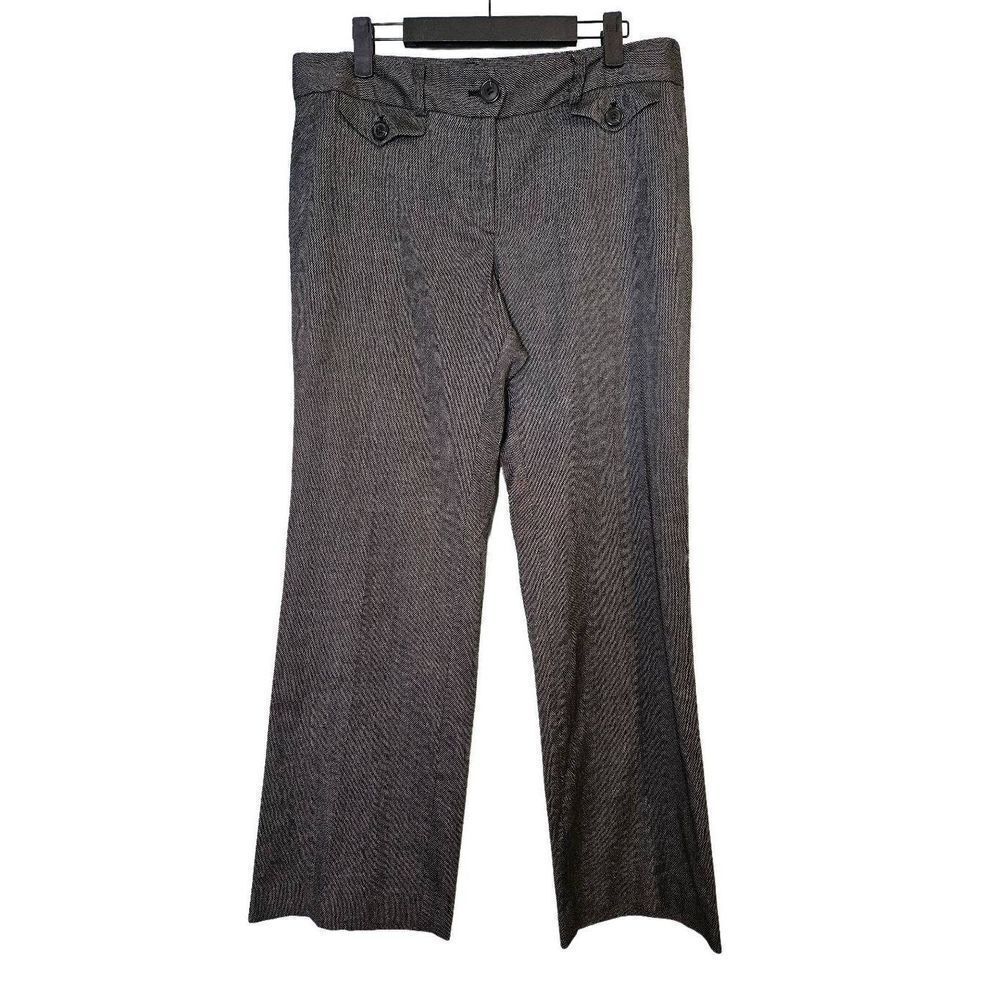 Ann Taylor Modern Fit straight leg pants, black and white knit. Size 10P.